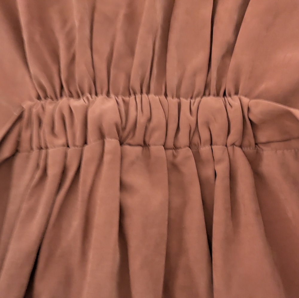 π NWT Lulus terracota vegan washed faux suede midi dress - Picture 8 of 16